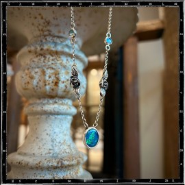 Custom Necklace Roses and Opal
