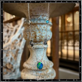 Custom Necklace Roses and Opal