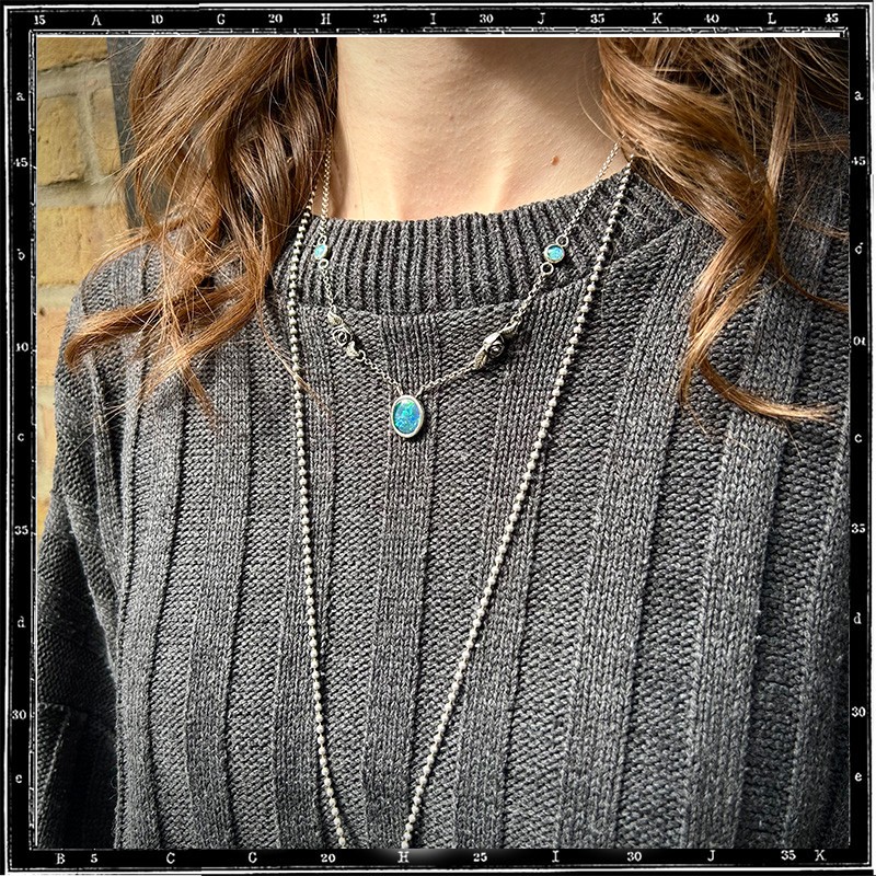 Custom Necklace Roses and Opal