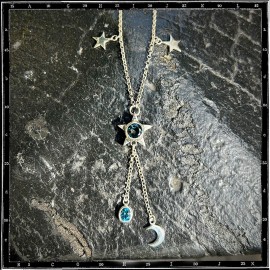 Custom Necklace Topaz Star and Moon
