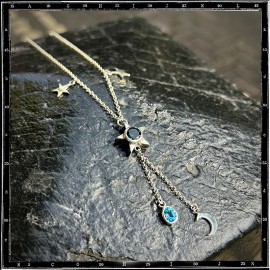 Custom Necklace Topaz Star and Moon