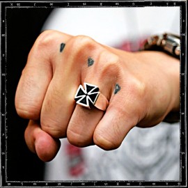 Small Enamel Maltese Cross Ring
